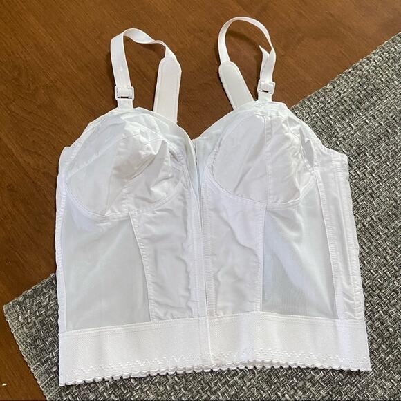 Vintage Bullet Bra 36C long line white - Picture 2 of 6